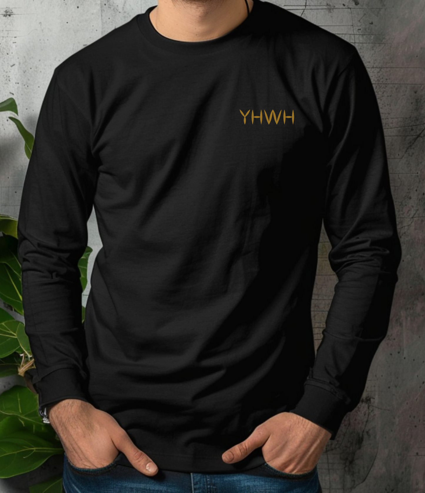 Embroidered YHWH Long Sleeve T-Shirt