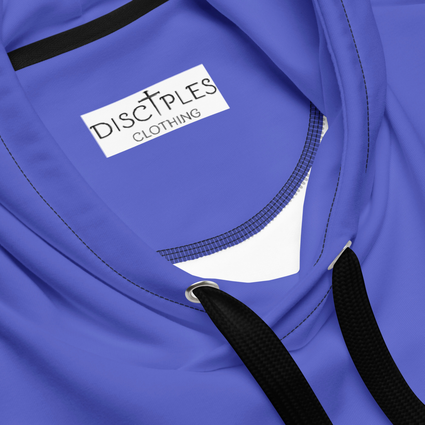 A custom hand sewn unisex hoodie that is purple on the front and the back along with the hood, the right sleeve is a bright turquoise blue with the left sleeve of the sweater being a bubblegum pink.