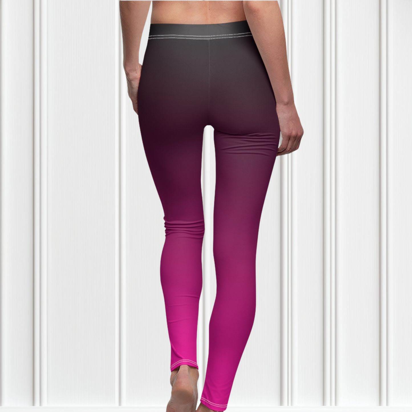 Black To Hot Pink Ombre Leggings