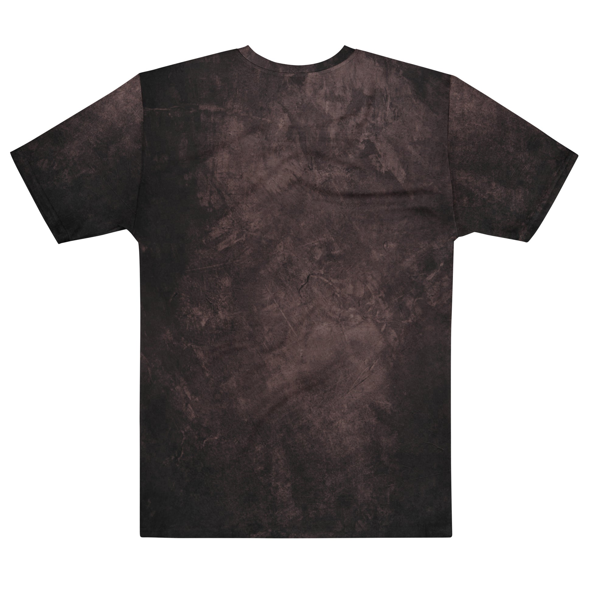 This super soft custom men's handmade short sleeve shirt has a washed brown pattern, there are different shades of brown throughout the entire shirt.