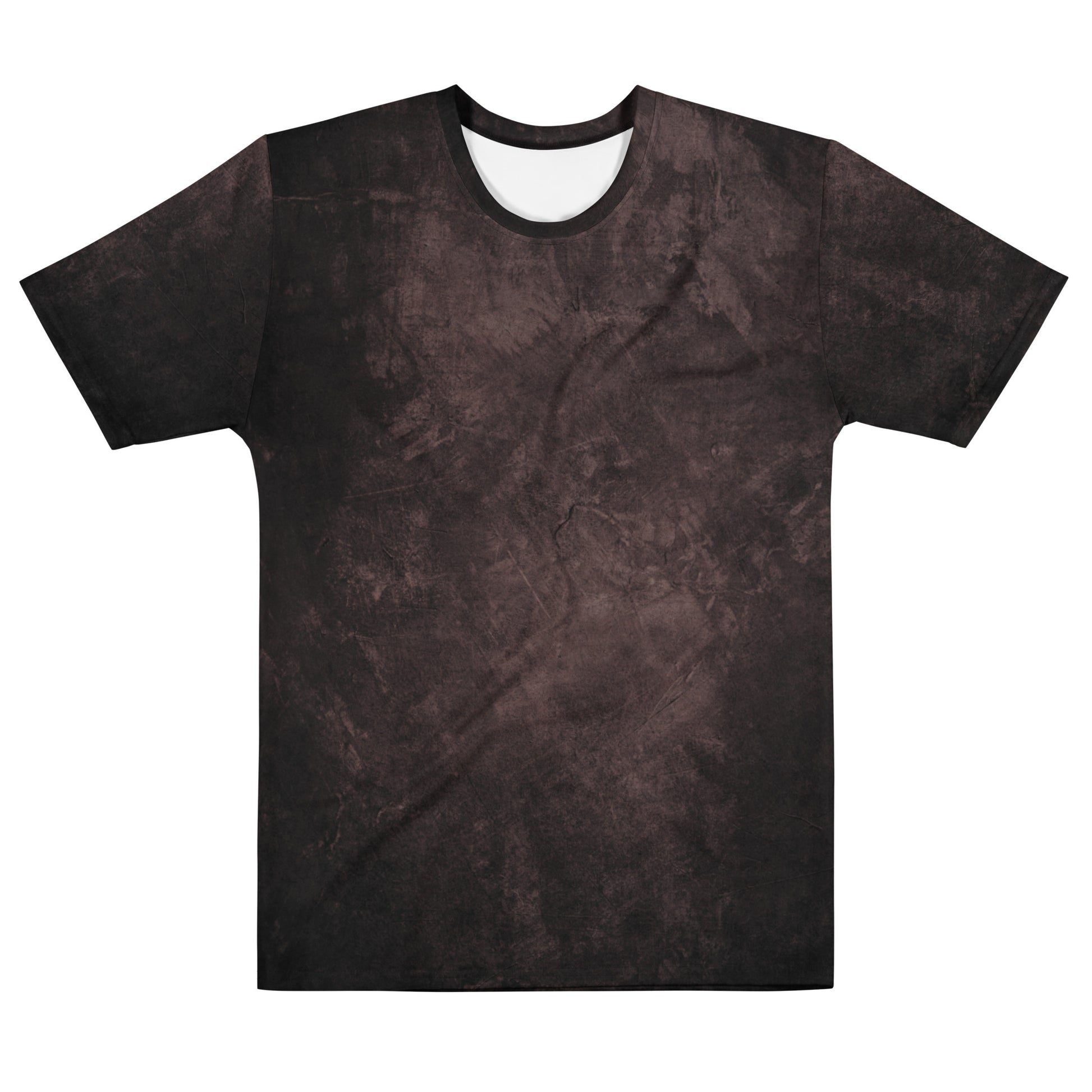 This super soft custom men's handmade short sleeve shirt has a washed brown pattern, there are different shades of brown throughout the entire shirt.