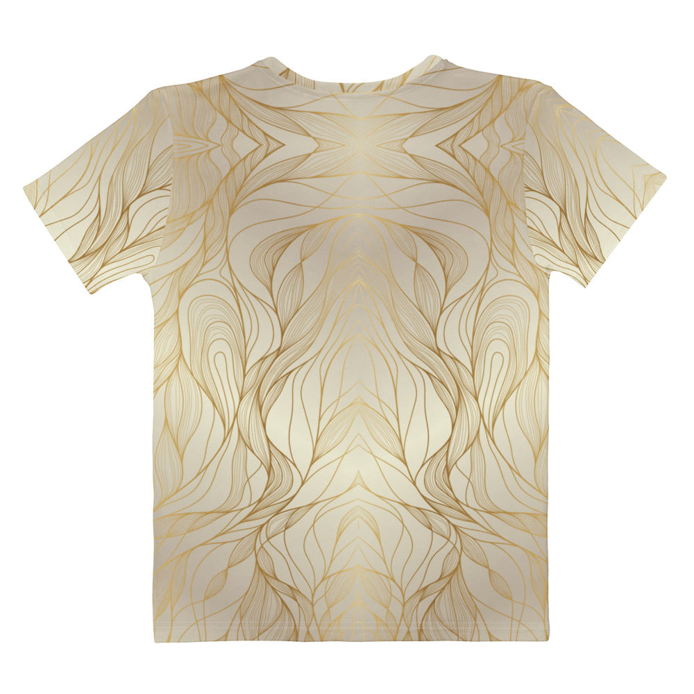 Beige With Gold Abstract Women's T-Shirt