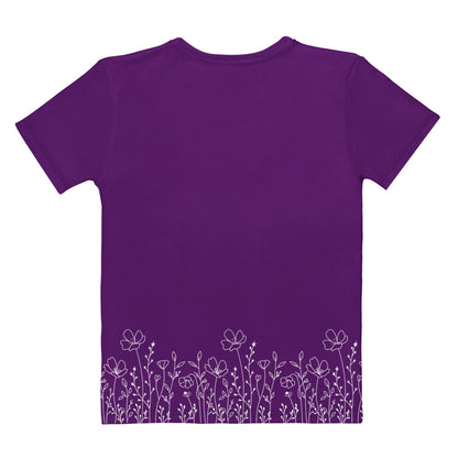 This completely custom super soft women's handmade short sleeve tee can be fully personalized with you able to choose whatever color of shirt you would prefer along with the wildflower design in white along the entire bottom of the t-shirt.