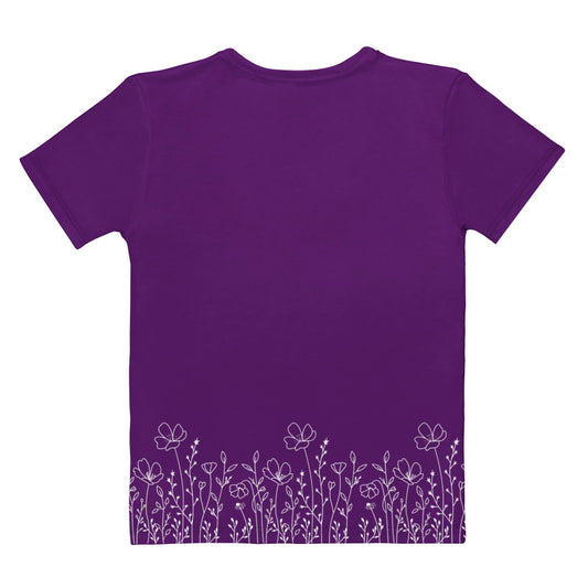 This completely custom super soft women's handmade short sleeve tee can be fully personalized with you able to choose whatever color of shirt you would prefer along with the wildflower design in white along the entire bottom of the t-shirt.