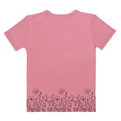 This completely custom super soft women's handmade short sleeve tee can be fully personalized with you able to choose whatever color of shirt you would prefer along with the wildflower design in black along the entire bottom of the t-shirt.