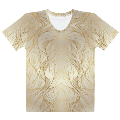 Beige With Gold Abstract Women's T-Shirt