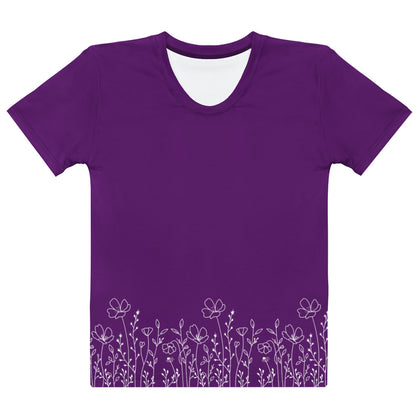 This completely custom super soft women's handmade short sleeve tee can be fully personalized with you able to choose whatever color of shirt you would prefer along with the wildflower design in white along the entire bottom of the t-shirt.