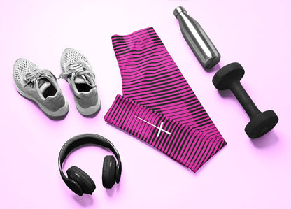 3D Pink Cross Leggings