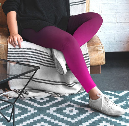 Black To Hot Pink Ombre Leggings