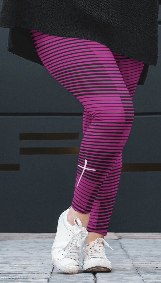 3D Pink Cross Leggings